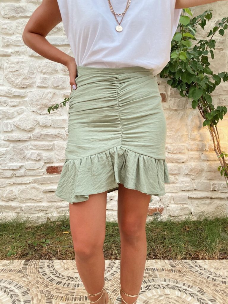 Zara Model Mint Yeşili Asimetrik Etek